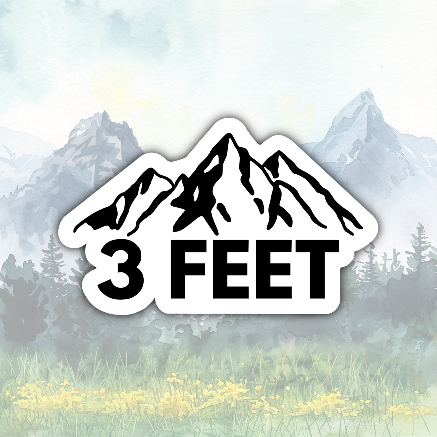 "3 FEET" Waterproof Vinyl Sticker